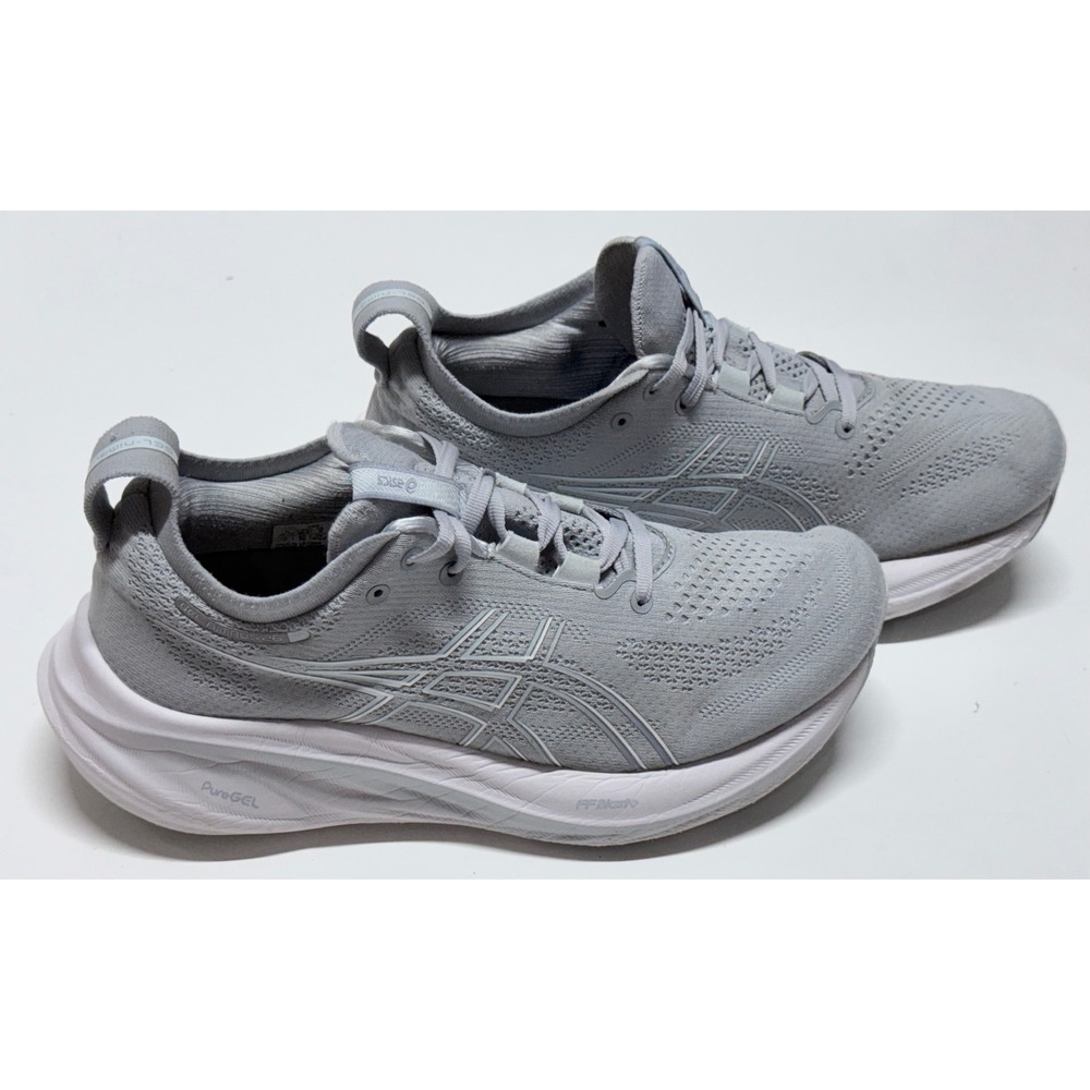 ASICS Gel-Nimbus 26 Grey Wide Running Shoes Womens Size 9 PureGEL FF Blast